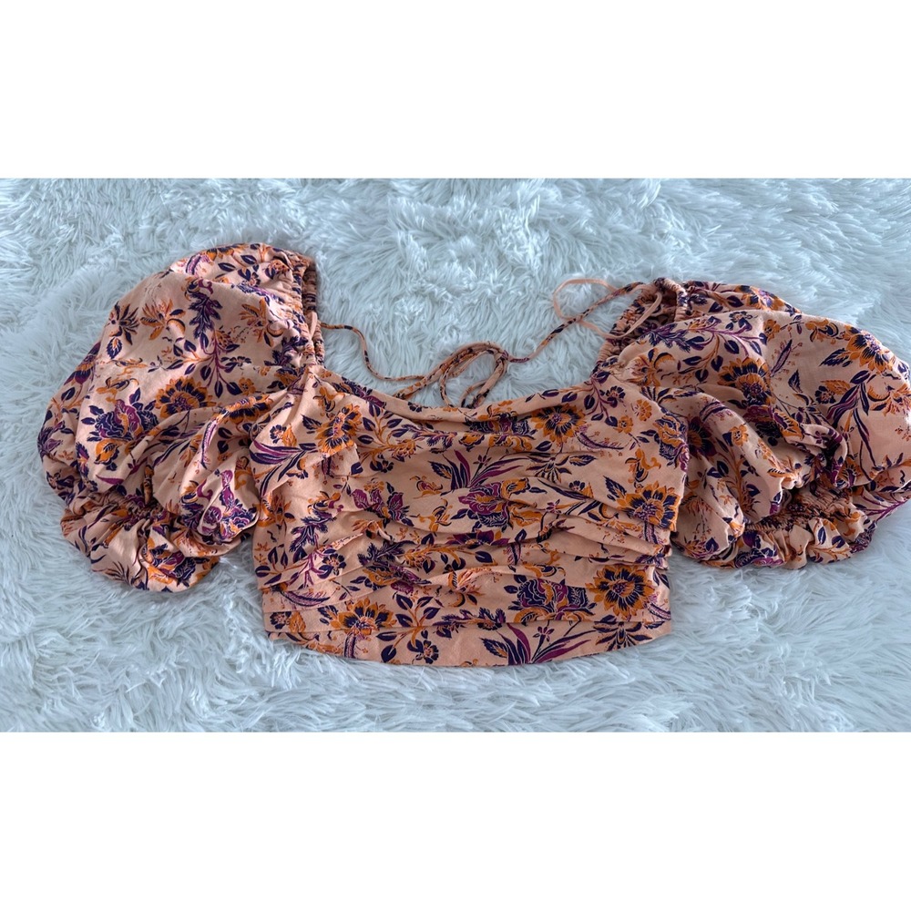 Free people sunday floral crop‎ top shirt XS